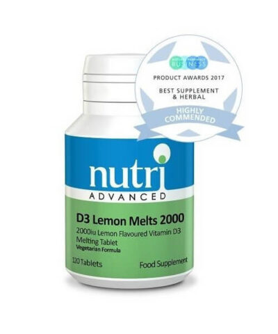 NutriAdvanced Vitamin D3 Lemon Melts 2000 boosts the prehormone that goes missing in modern life