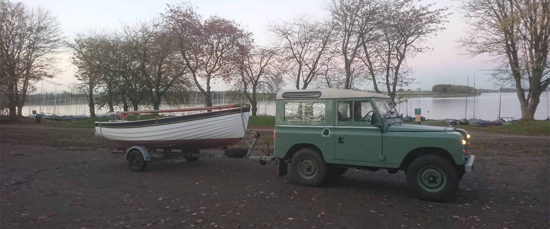 Series III Land Rover towing Norfolk Oyster